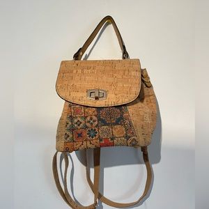 cork bag with embroidered designs, cute practical and lost of space